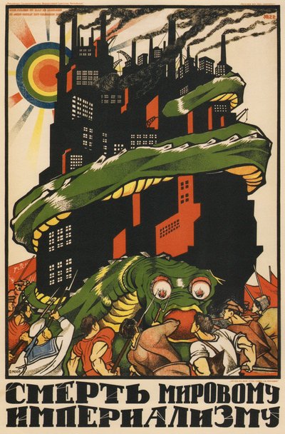 Plakat for verdensimperialismens død, 1920 av Dmitriy Stakhievich Moor