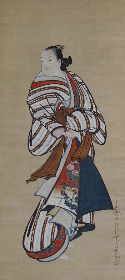 Stående kurtisane ser over skulderen hennes, ca. 1715. av Dohan Kaigetsudo