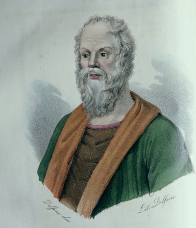 Sokrates, av Dolfino (litho) av Dolfino