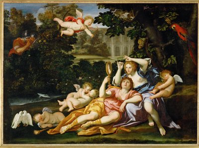 Rinaldo präsentiert Armide einen Spiegel von Domenichino (1581-1641)