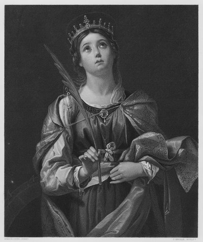 St Catherine, fra bildet i Royal Collection (gravering) av Domenichino
