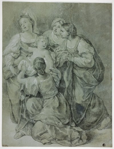 Gruppe på fire kvinner og barn av Domenichino
