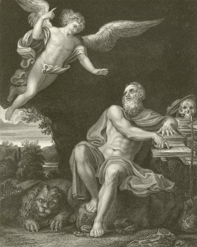 St Hieronymus med engelen av Domenichino