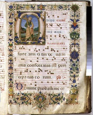 Ms 540 f.3r Side med historisk initial 