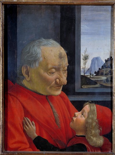 Portrett av en gammel mann og en ung gutt Maleri av Domenico Ghirlandaio (1449-1494) 1400-tallet Søn. 0,62x0,46 m - Portrett av en gammel mann og en ung gutt (også kalt An Old Man and His Grandson). Maleri av Domenico Ghirlandaio (1449-1494) 1400-tallet. av Domenico Ghirlandaio