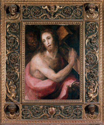 Ecce homofil. Kristus bærer korset. Maleri av Domenico Beccafumi (1486-1551), ca 1540. Drikk. Mål: 75x75 cm. Siena (Siena), Museum of the Metropolitan Opera av Domenico Beccafumi