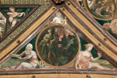 Enee redder Anchise fra Fire of Trojan Fresco av Domenico Beccafumi (1486-1551) av Domenico Beccafumi
