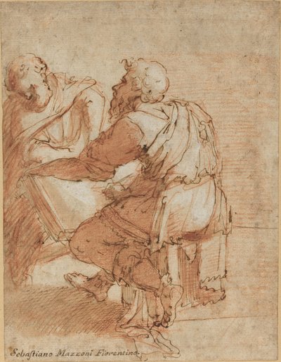 Studie for "The Four Doctors of the Church" av Domenico Beccafumi