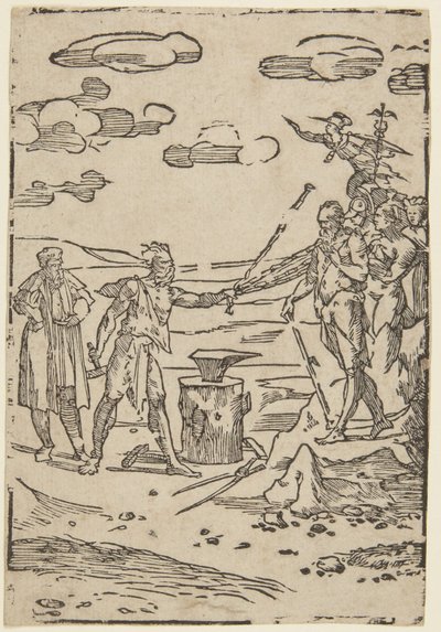 «Smeden», nr. 5 i serien «Alkymiens praksis» av Domenico Beccafumi