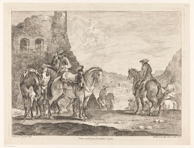 Ryttere ved en ruin av Domenico Bernardo Zilotti