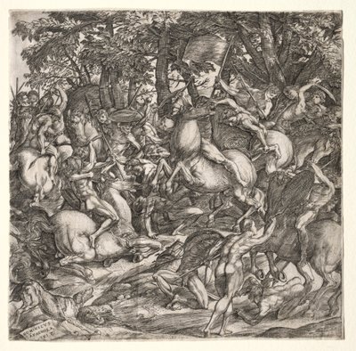 Slaget om nakne menn av Domenico Campagnola