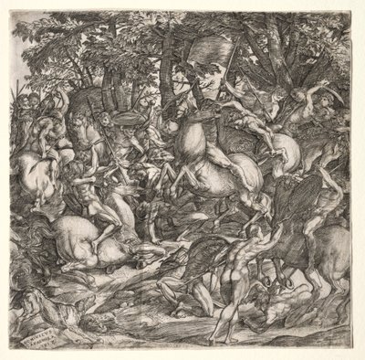Slaget om nakne menn, 1517. av Domenico Campagnola