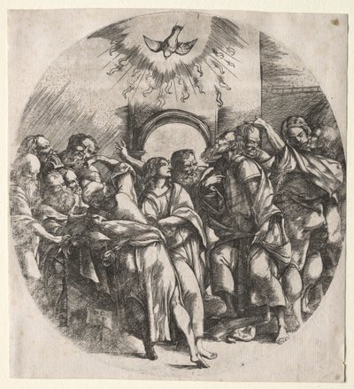 Den hellige ånds nedstigning, 1518. av Domenico Campagnola