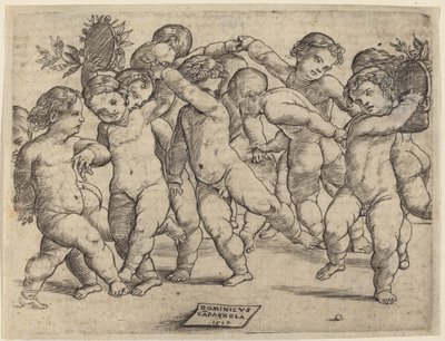 Tolv barn som danser av Domenico Campagnola