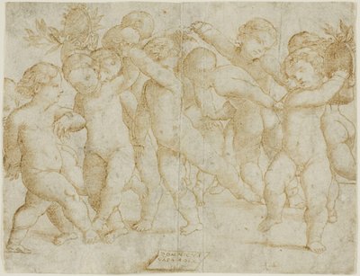 Tolv barn som danser av Domenico Campagnola