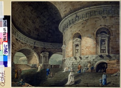 Scenografi for et teaterstykke. Scenografi for et teaterstykke. Maleri av Domenico Corsini (1812-1873), tidlig på 1800-tallet. italiensk kunst. Akvarell på papir. Russisk statsarkiv for litteratur og kunst, Moskva av Domenico Corsini