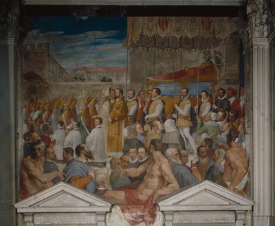 Prosesjon av kroppen til Saint Antoninus, 1589 (freso) av Domenico Cresti