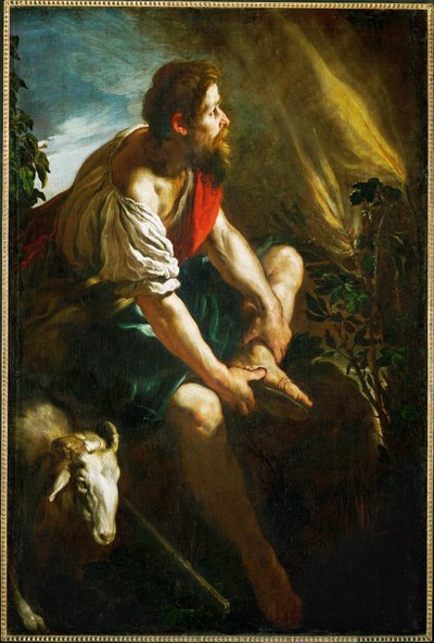 Moses og den brennende busken (maleri på lerret) av Domenico Fetti