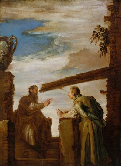 Lignelsen om splinten og bjelken, ca. 1619. av Domenico Fetti or Feti
