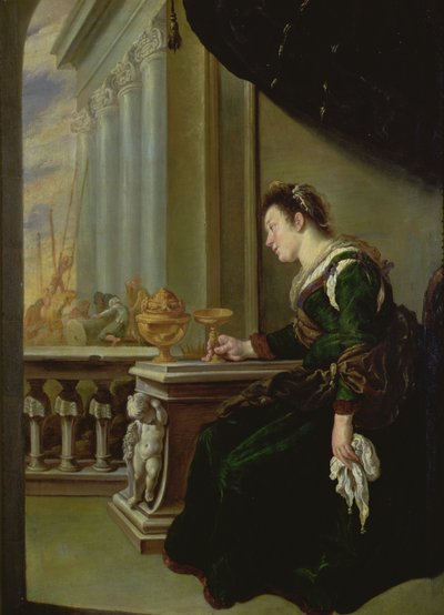 Artemisia sørger over Mausolus (panel) av Domenico Fetti or Feti