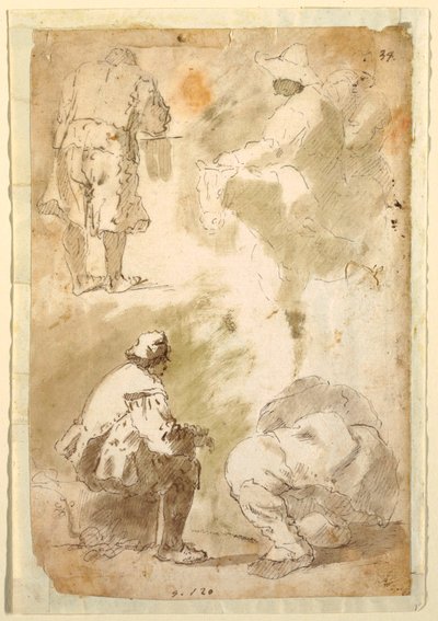 Fem menn av Domenico Gargiulo, called Micco Spadaro