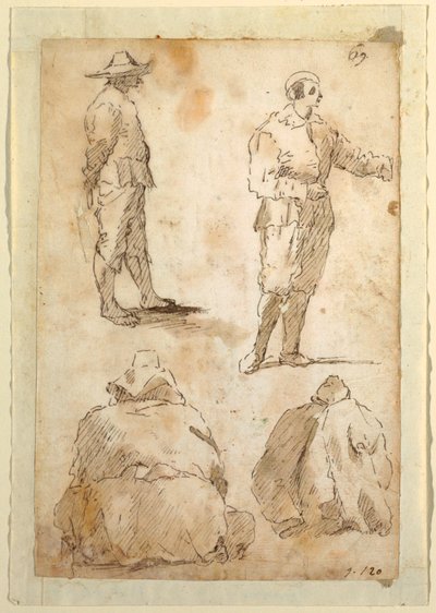 Fire menn av Domenico Gargiulo, called Micco Spadaro