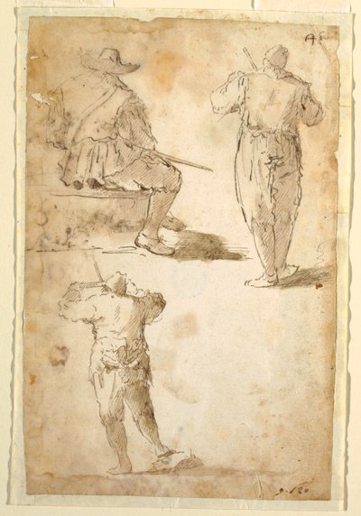 Tre menn av Domenico Gargiulo, called Micco Spadaro