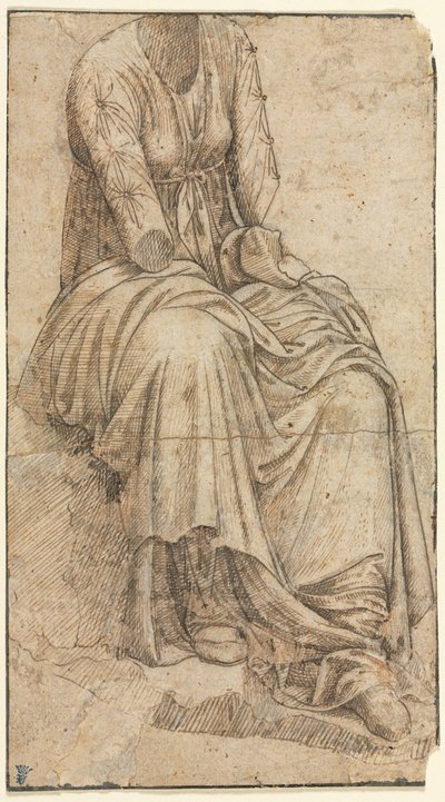 Kopi av en romersk statue av en sittende kvinne, andre halvdel av 1400-tallet. av Domenico Ghirlandaio