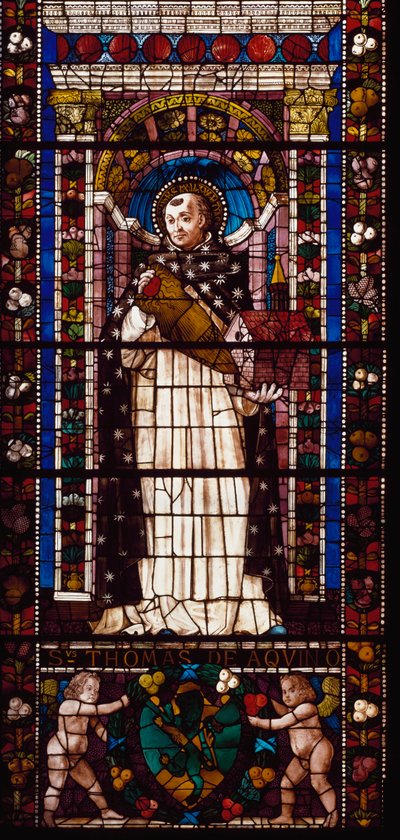 Representasjon av Saint Thomas Aquinas (farget glass av Domenico Ghirlandaio