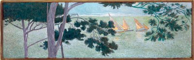 Furutrær ved sjøen, 1924 av Domenico Guerello