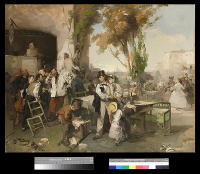 Bulletin som kunngjør freden i Villafranca, 1861-62 av Domenico Induno