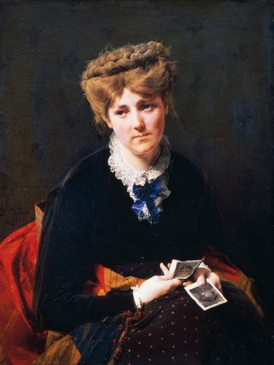 The Pensive Beauty, av Domenico Induno av Domenico Induno
