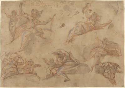 Allegoriske figurer sett nedenfra av Domenico Maria Canuti