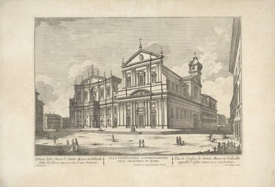 Ny kirke i Roma Utsikt over kirken S. Maria i Vallicella kalt den nye kirken med dens oratorium / Vue de l
