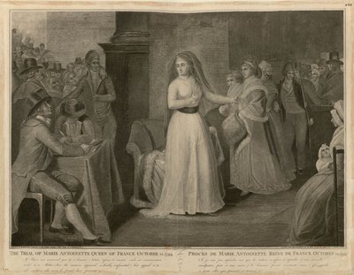 Rettssaken mot Marie Antoinette, dronning av Frankrike, 14. oktober 1793. av Domenico Pellegrini