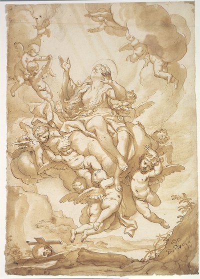 Maria Magdalens himmelfart av Domenico Piola