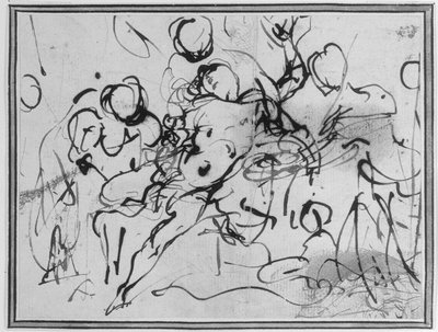 St. Sebastian blir pleiet av kvinnene eller Adonis død av Domenico Piola