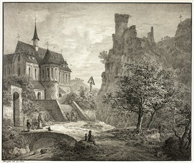 kirke i Kobern på Mosel av Domenico Quaglio