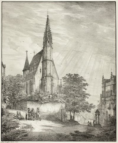 Kiderich kirke i Rheingau av Domenico Quaglio