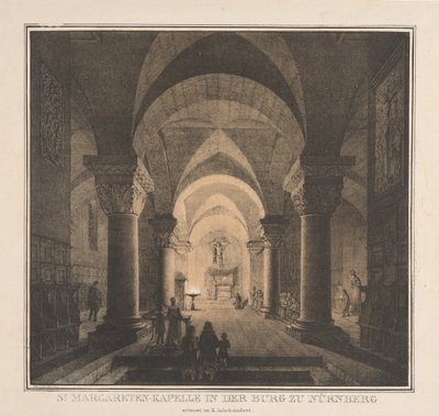 Bemerkelsesverdige bygninger fra middelalderen i Tyskland: St. Margarets Chapel in the Imperial..., 1819. av Domenico Quaglio