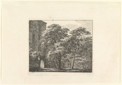 Gotisk arkitektur i et landskap, ca. 1807. av Domenico Quaglio II