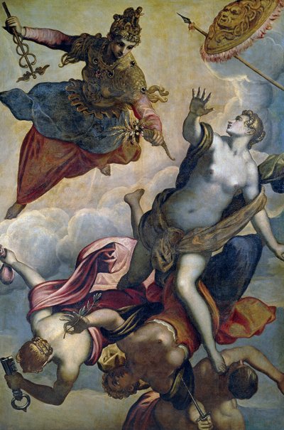 "" Allegorie de la prosperite "" (Velstanden) Peinture de Domenico Tintoretto dit le Tintoret (1560-1635) Slutten av 1500-tallet Dim 207x140 cm Prado-museet, Madrid av Domenico Robusti Tintoretto