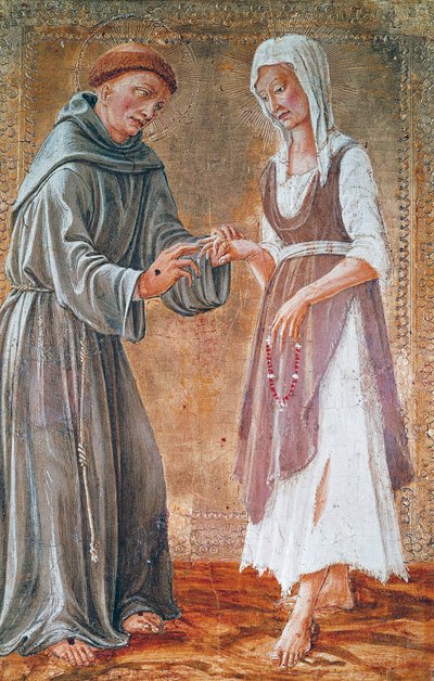 St Francis gifter seg med fattigdom av Domenico Veneziano