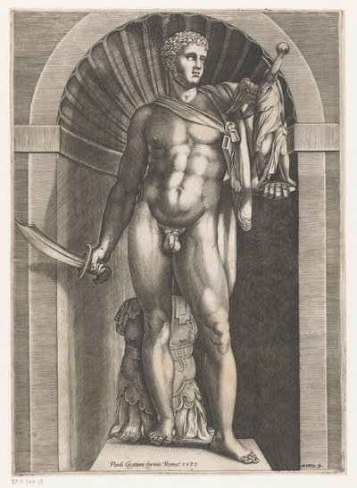 Skulptur av en kriger Speculum Romanae Magnificentiae (serietittel) av Domenico Vito