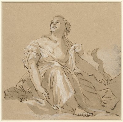 Sittende Juno på skyene av Domenico Zanetti (attributed to)