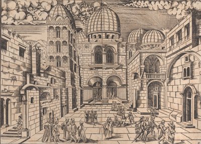 Den hellige gravs kirke, Jerusalem, ca. 1546. av Domenico dalle Greche