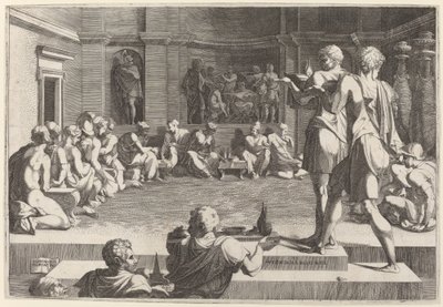 Banketten til Alexander den store av Domenico del Barbiere after Francesco Primaticcio