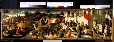 Battle of Camilla And Aeneas (tempera på tre) av Domenico di Michelino