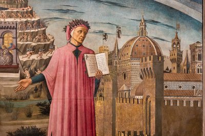 Dante Alighieris guddommelige komedie av Domenico di Michelino