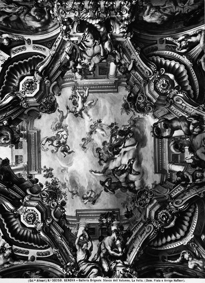 Tak i høstrommet, Brignole Gallery av Domenico the Elder Piola